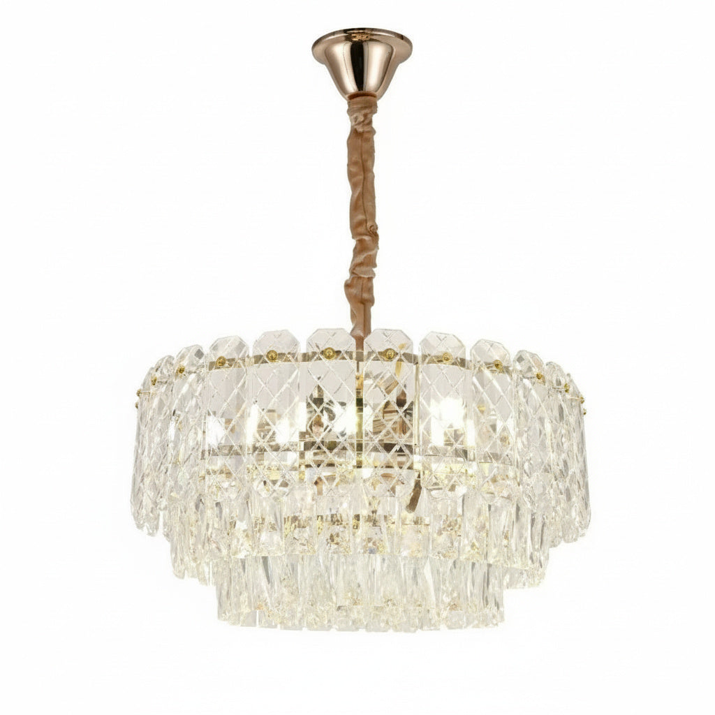 Candelabru Cristal Gigant ELARA Gold ⌀60CM