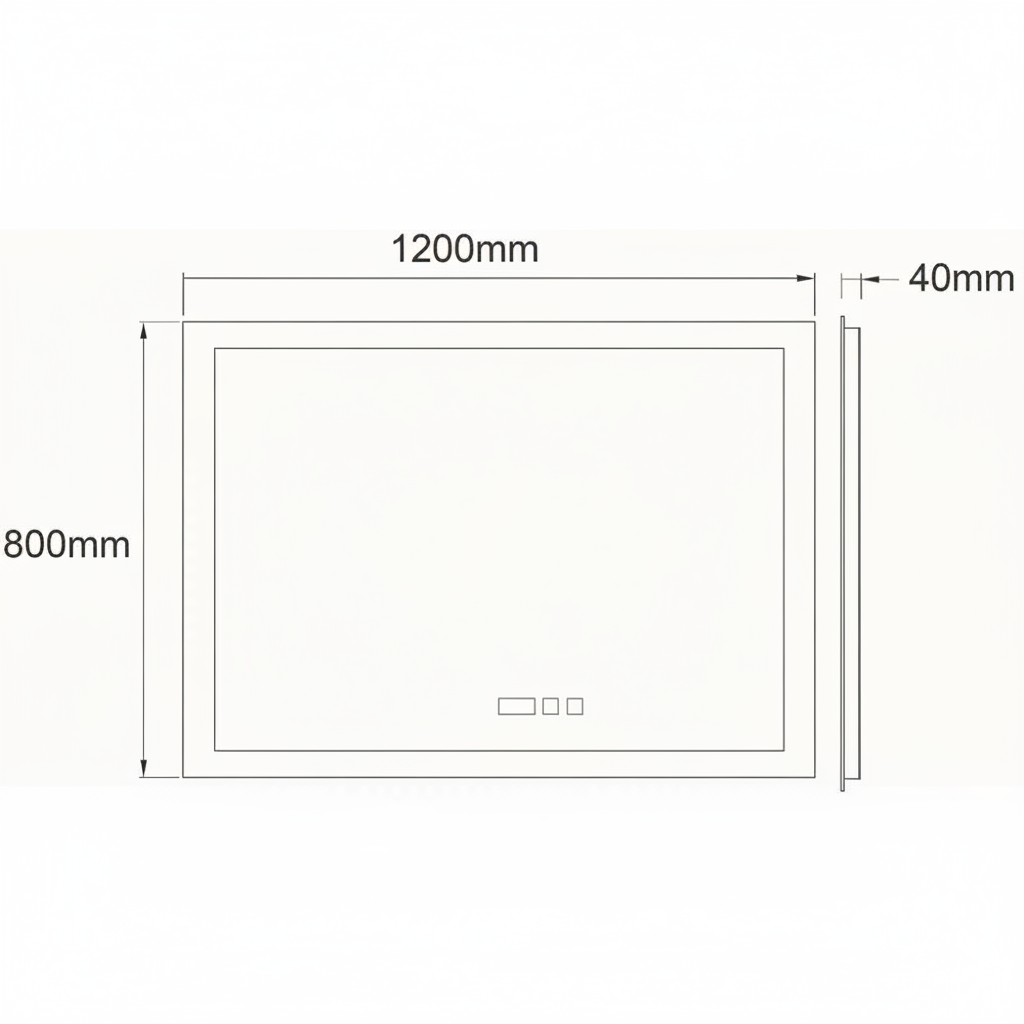 Oglinda LED VIONNA 120x80CM Functie Dezaburire, Ceas, Touch, Lupa, 3 Lumini