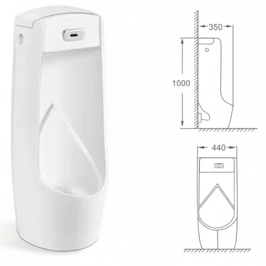 Pisoar Suspendat Halo White 44 x 35 x 100 CM