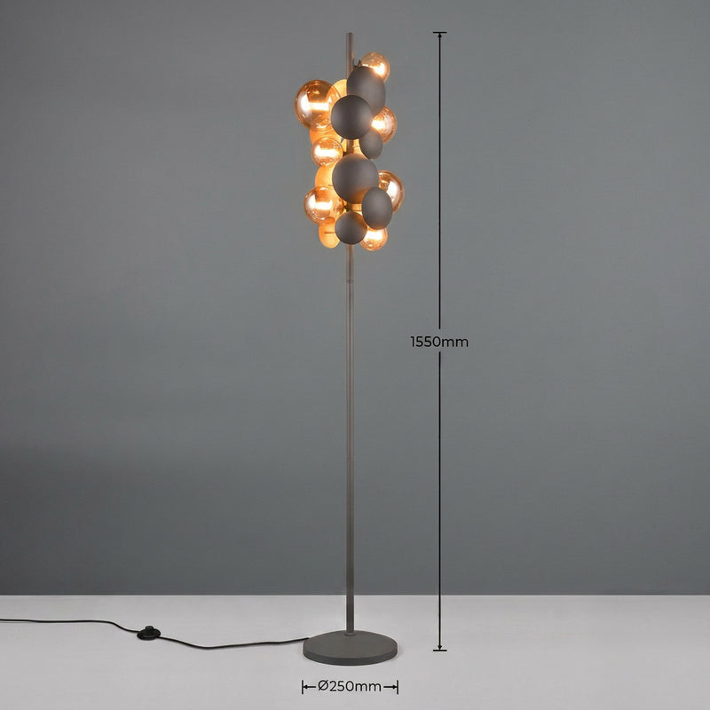 Lampadar Premium Bubble Gold & Grey 7xG9 | 155CM