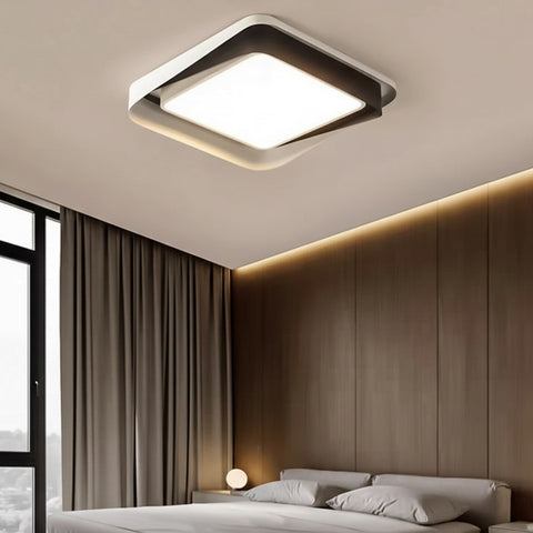 Lustra LED MEBO Square Black & White Echivalent 600W Telecomanda Resigilat R2