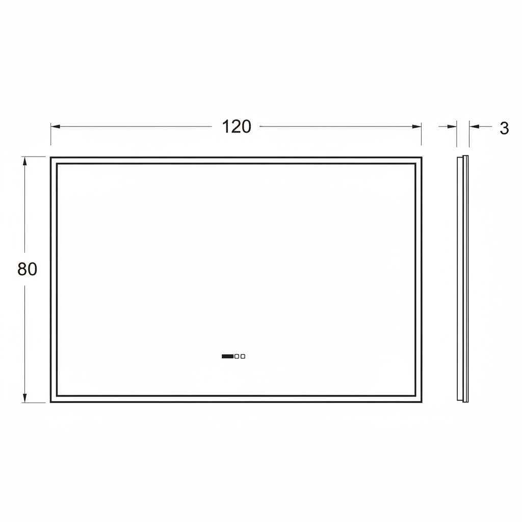 Oglinda LED VIONNA 120x80CM Functie Dezaburire, Ceas, Touch, 3 Lumini