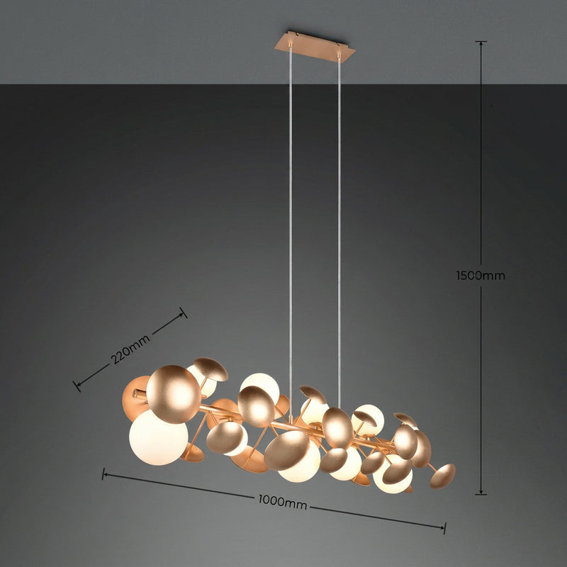 Lustra Suspendata Premium Bubble Gold 10xG9