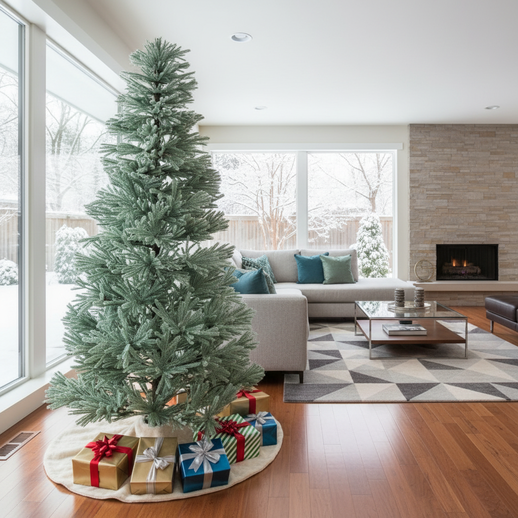 Brad Artificial de Craciun 3D Nordic Blue H240xD130CM