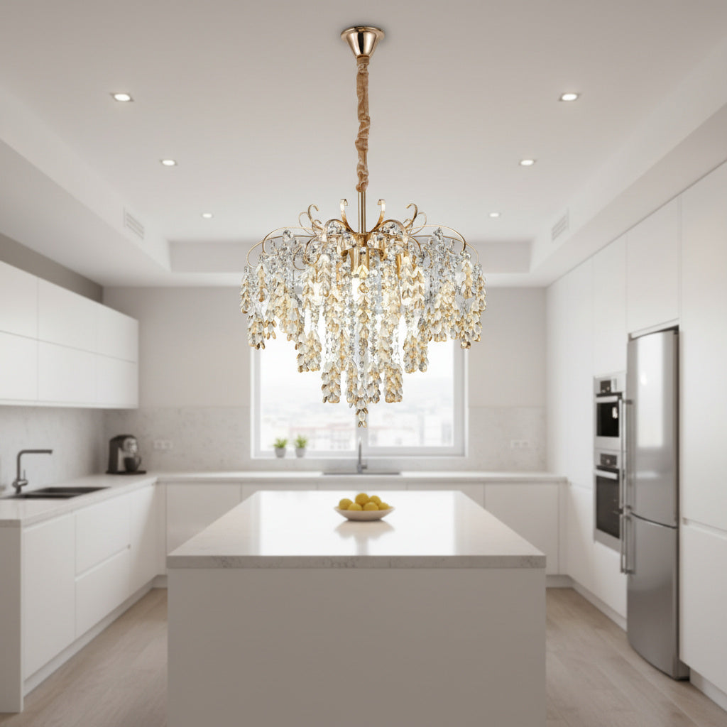 Candelabru Cristal MONCELO Gold ⌀50cm