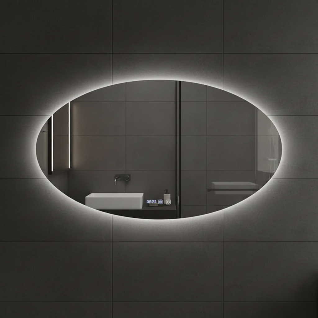 Oglinda LED LIMENA 120x80CM Functie Dezaburire, Ceas, Touch, 3 Lumini