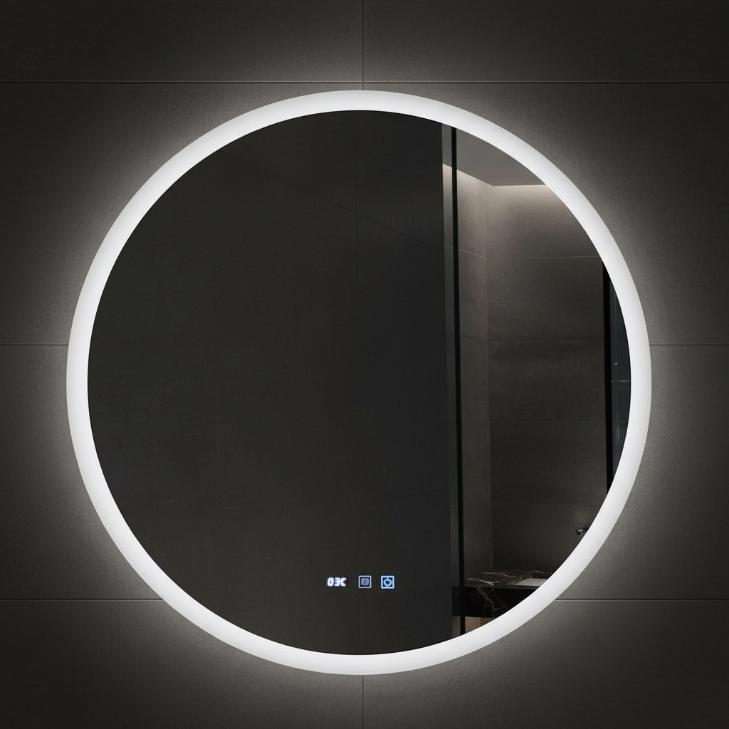 Oglinda LED VIONNA 60CM Functie Dezaburire, Ceas, Touch, 3 Lumini