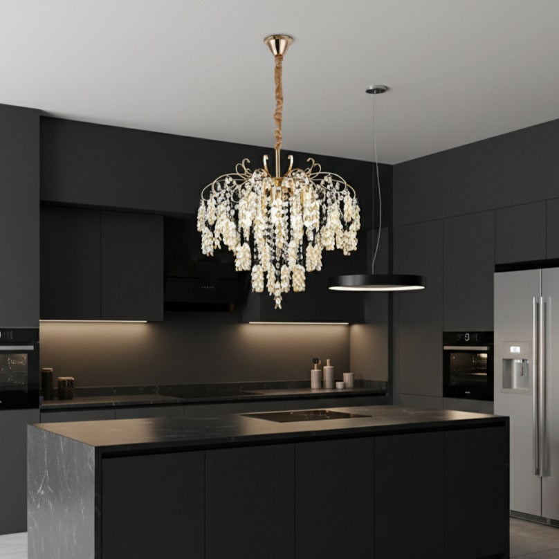 Candelabru Cristal MONCELO Gold ⌀50cm