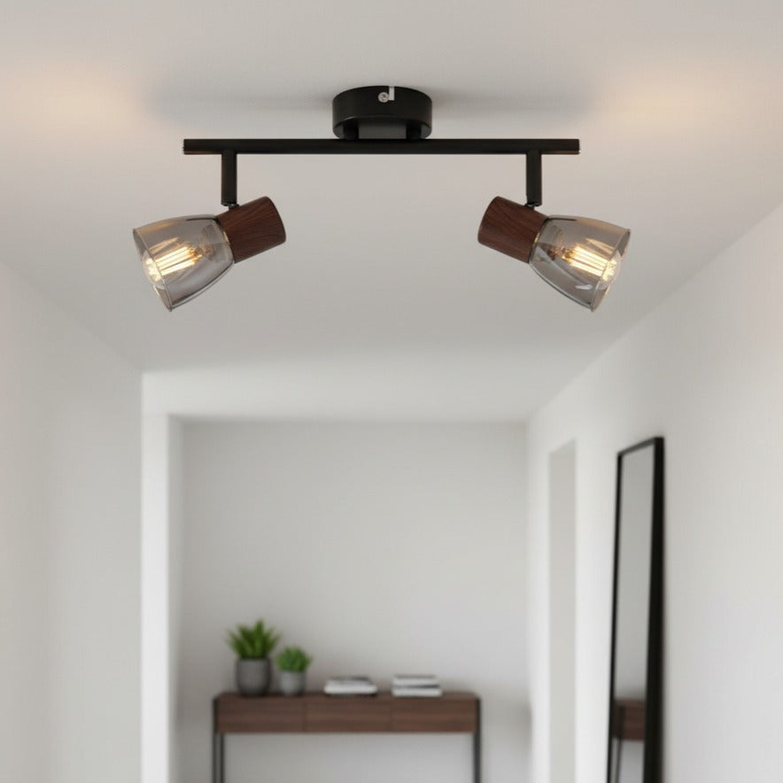 Lustra ZEDY Black cu 2 Spoturi