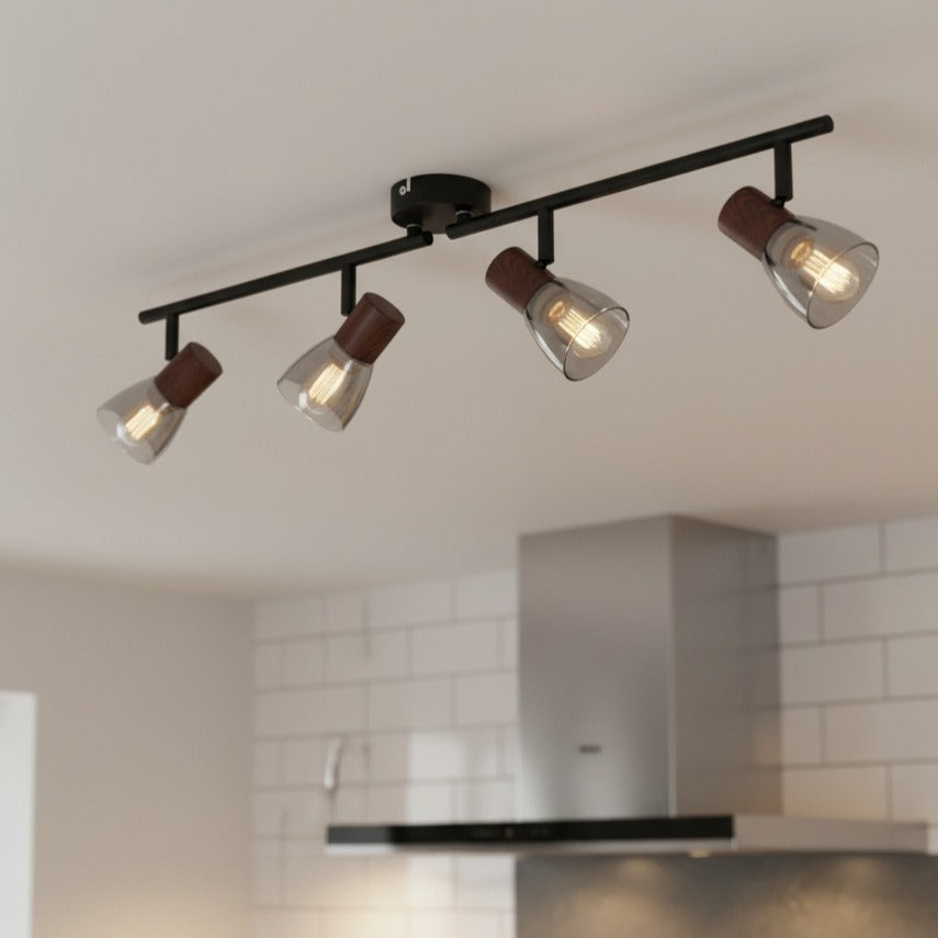 Lustra ZEDY Black cu 4 Spoturi