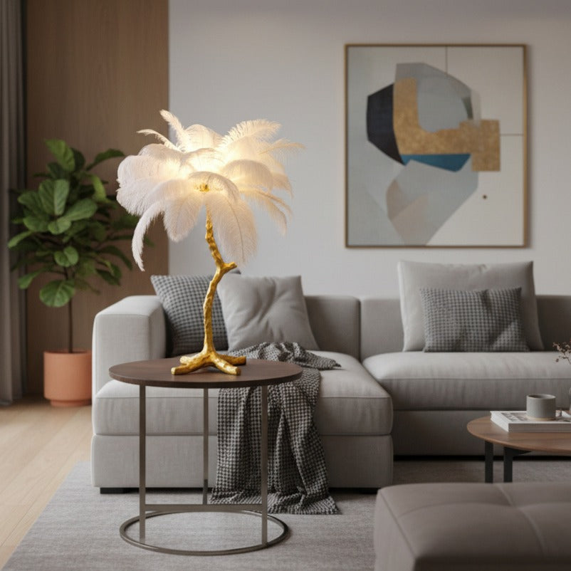 Veioza Luxury Peacock Gold & White 3xG9