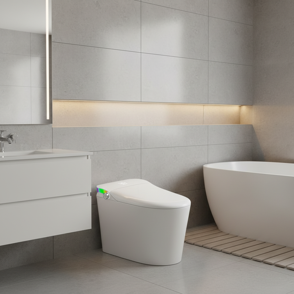 Vas WC Smart | Bluetooth | Sterilizare UV | Iluminare Ambientală | Spălare Automată cu Senzor