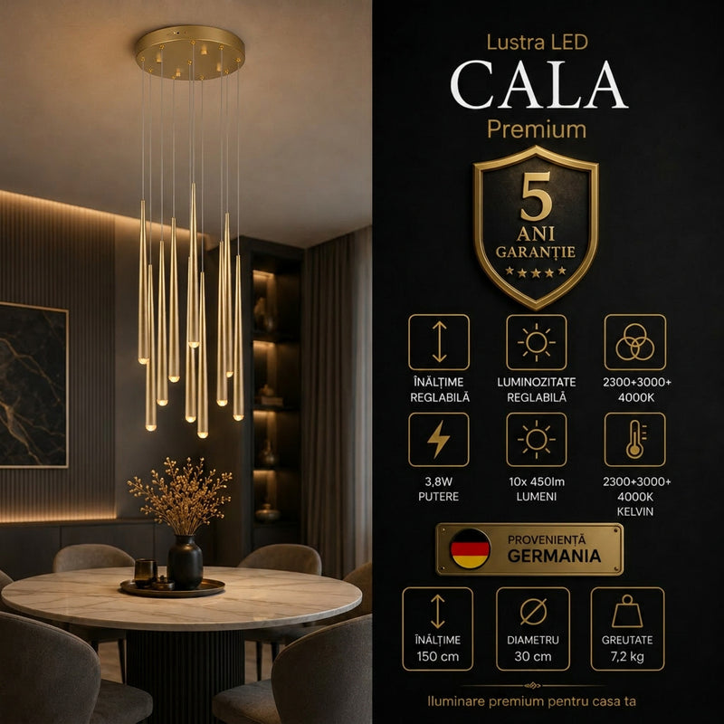 Lustra LED Premium Cala Gold Echivalent 450W
