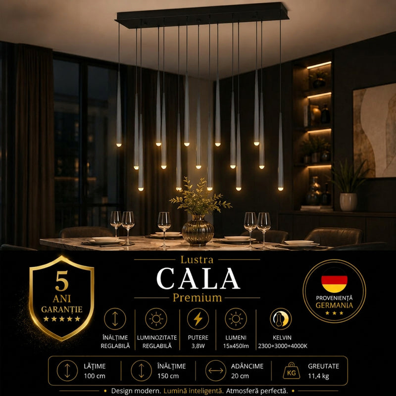 Lustra LED Premium Cala Black Echivalent 650W