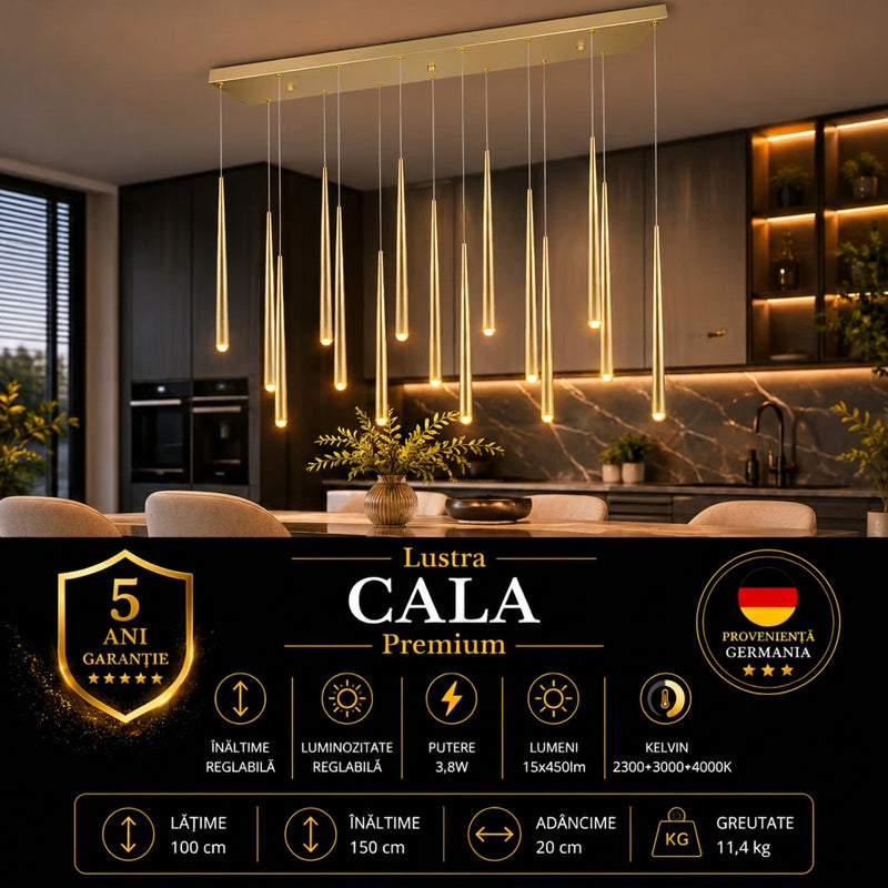 Lustra LED Premium Cala Gold Echivalent 650W