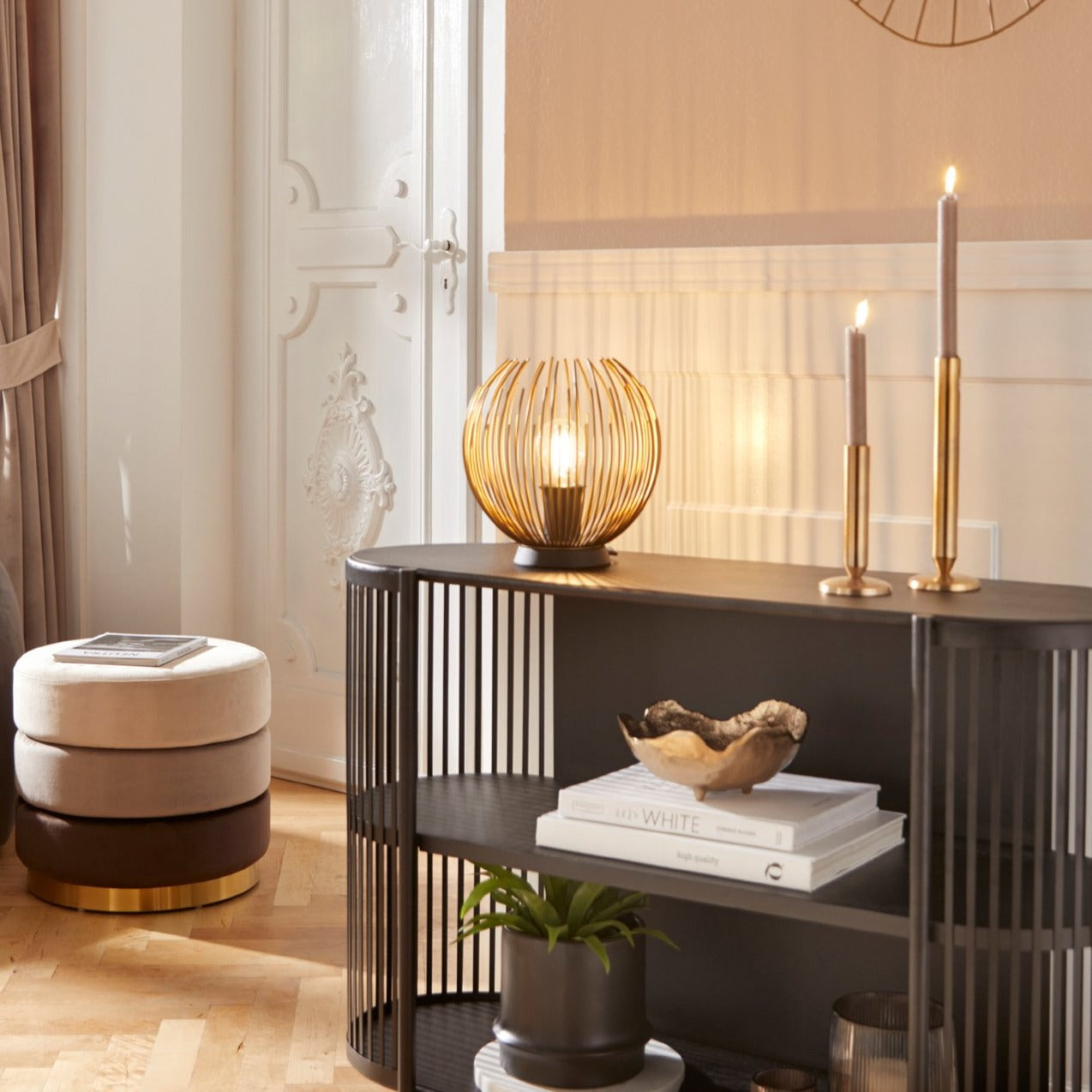 Veioza Decorativa VENEZUELA Black & Gold 23CM VEIOZA DECORATIVA desk lamp