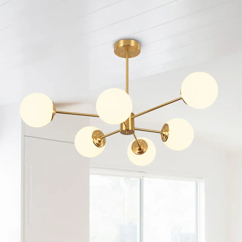 Lustra Abajur Mat Gold 6Xe27 Df201-3 + 3 Gd Chandeliers
