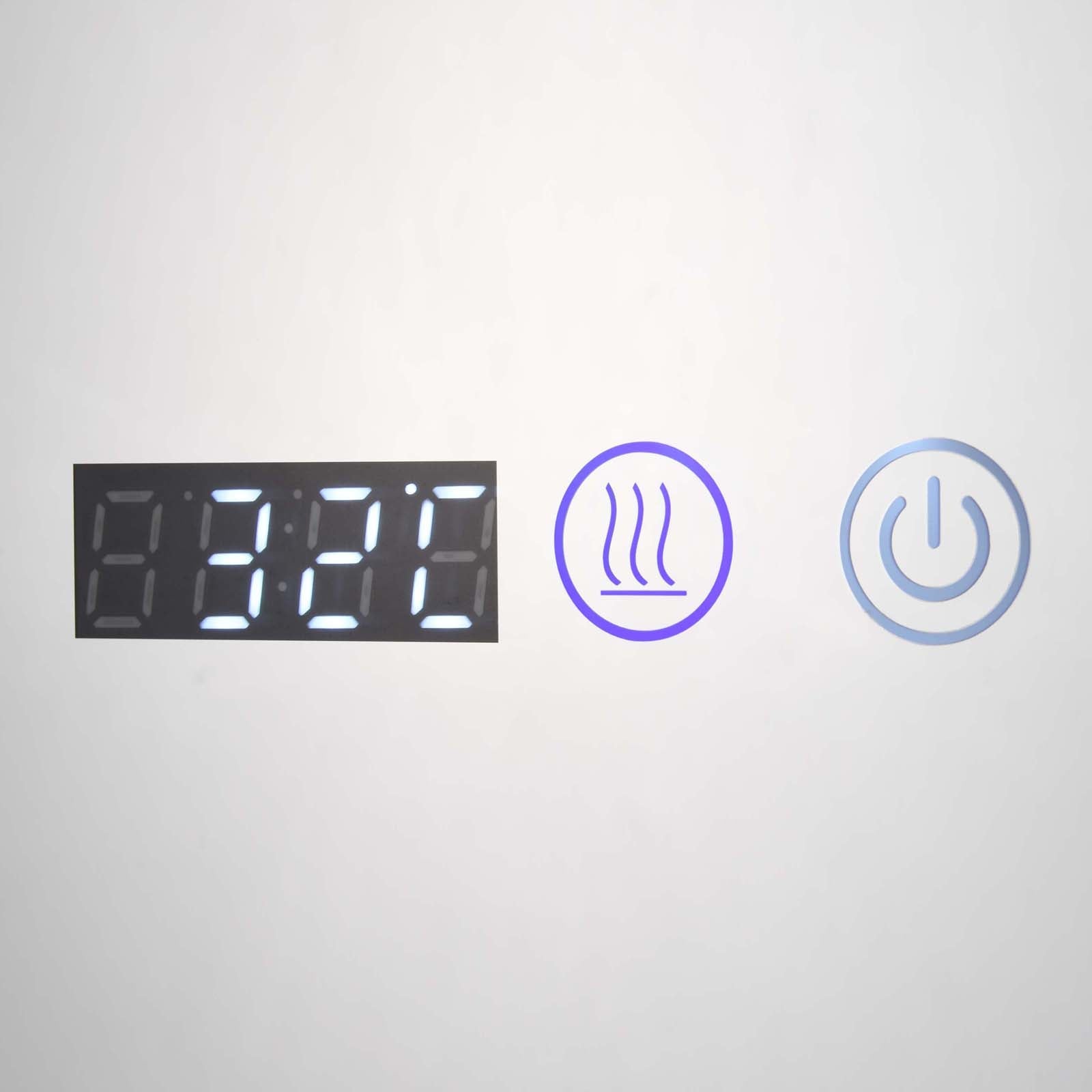 Oglinda Led 110X70Cm Rama Neagra Dezaburire Ceas Temperatura Touch Si 3 Lumini Od058/Bk Mirror