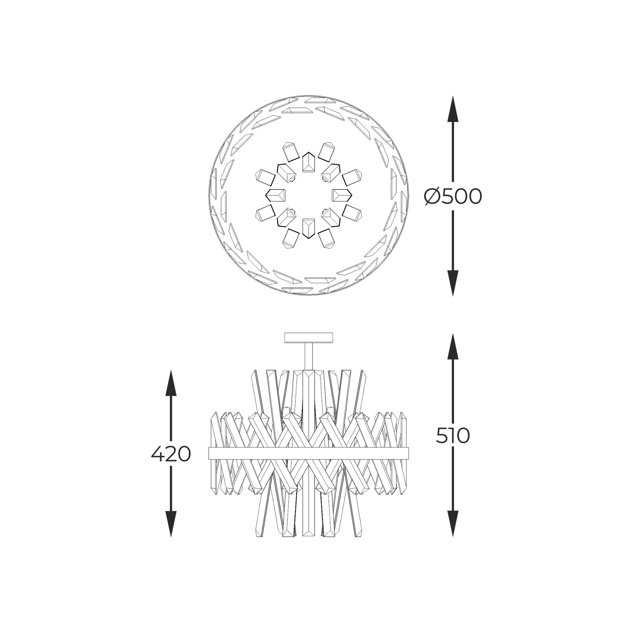 Candelabru Cristal Aplicat Luxury CONSTANTINOPLE Premium 50cm AURIE / CRISTAL / 50CM Chandeliers Crystal