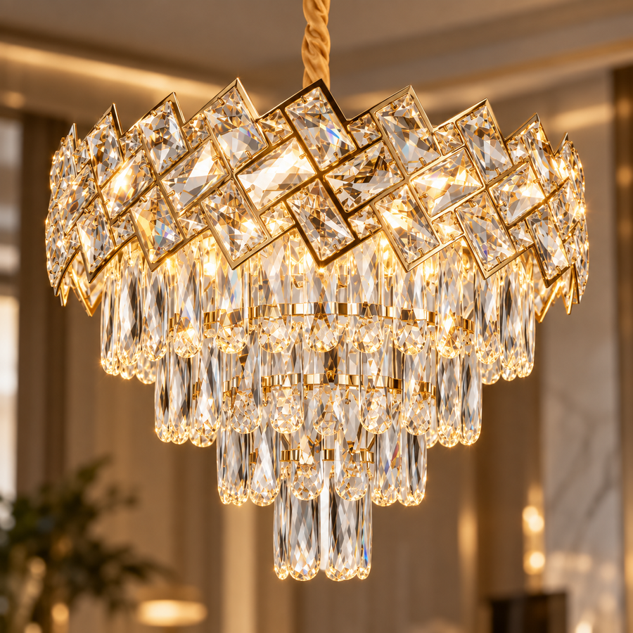 Candelabru Cristal MALLI Gold ⌀40CM