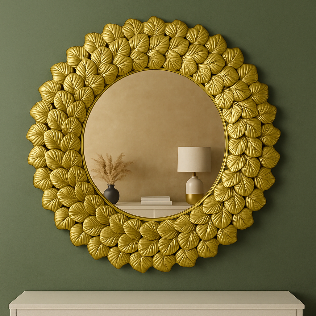 Oglindă de Perete Premium Royal Leaves AURIE / 60CM decorative mirror