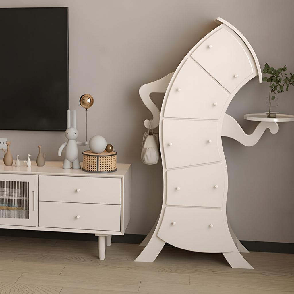 Dulap Artistic din Lemn Alb Belle Madame DULAP / ALB / 140CM nightstand