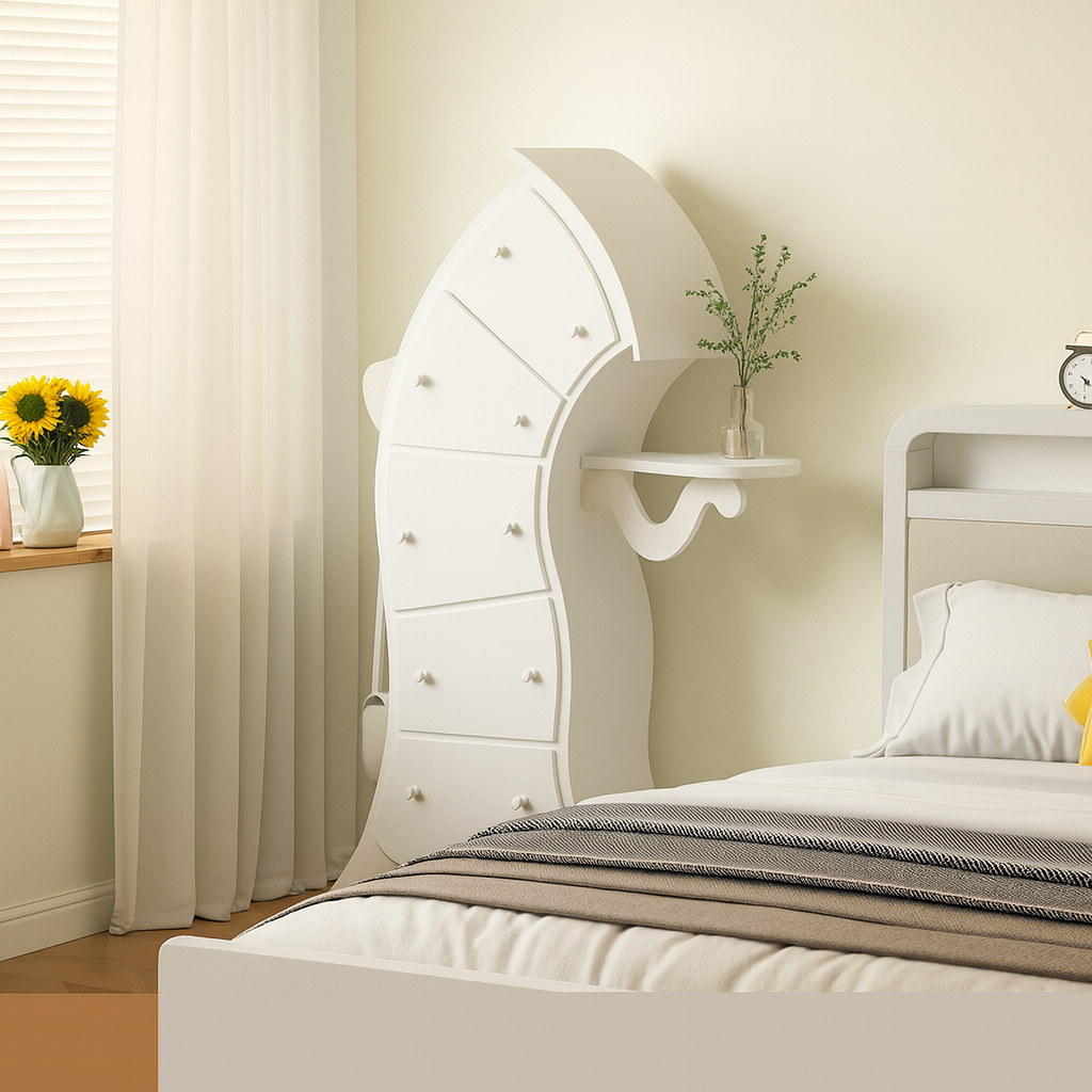 Dulap Artistic din Lemn Alb Belle Madame DULAP / ALB / 140CM nightstand