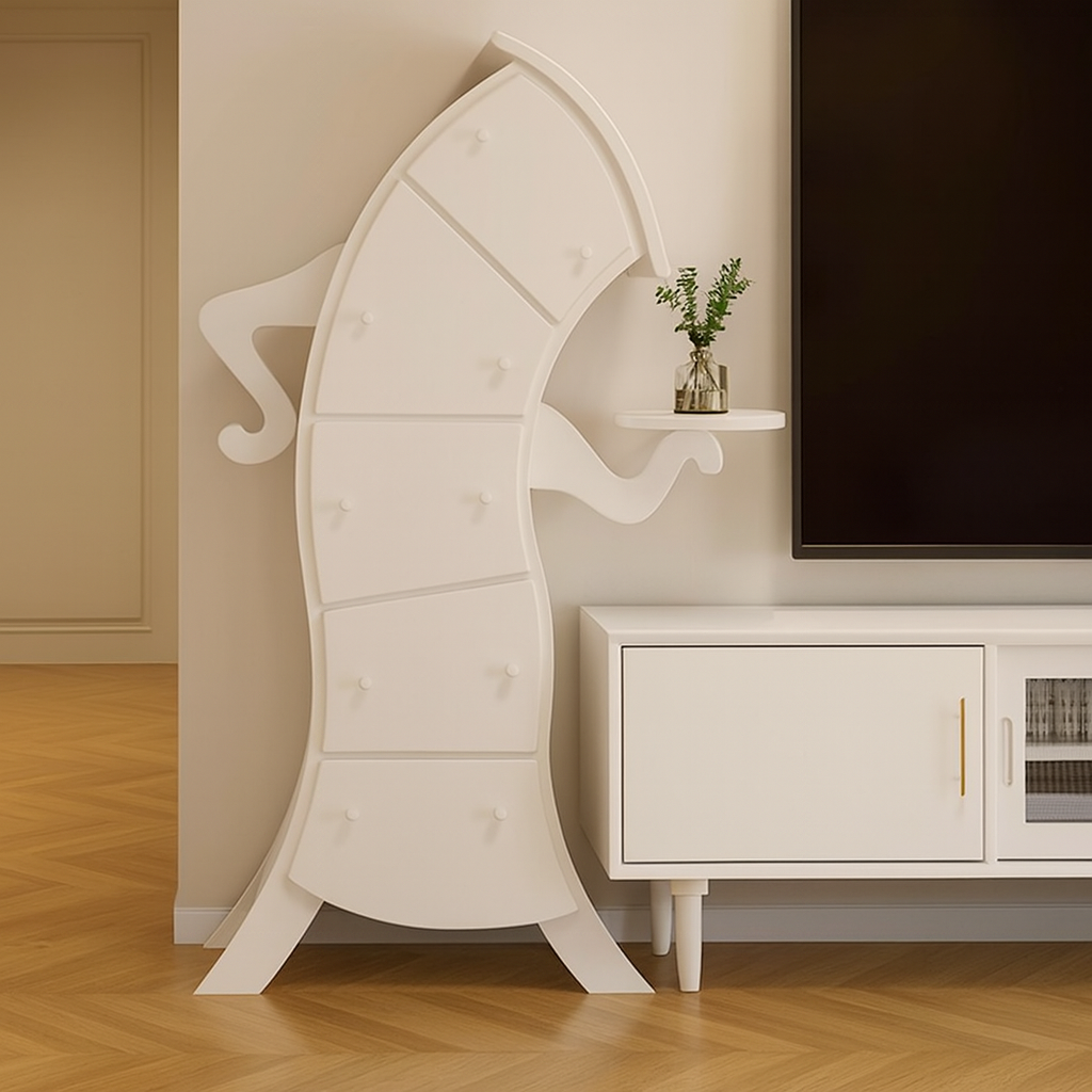 Dulap Artistic din Lemn Alb Belle Madame DULAP / ALB / 140CM nightstand