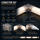 Conector Colt pentru Corp Liniar Hexagonal LED T5