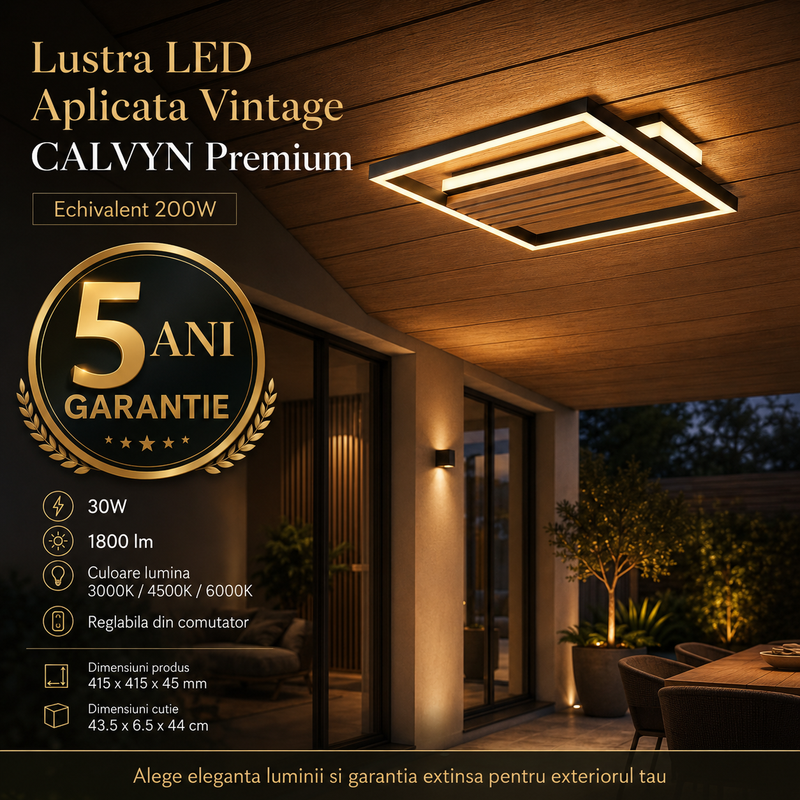 Lustra LED Aplicata Vintage CALVYN Premium Echivalent 200W