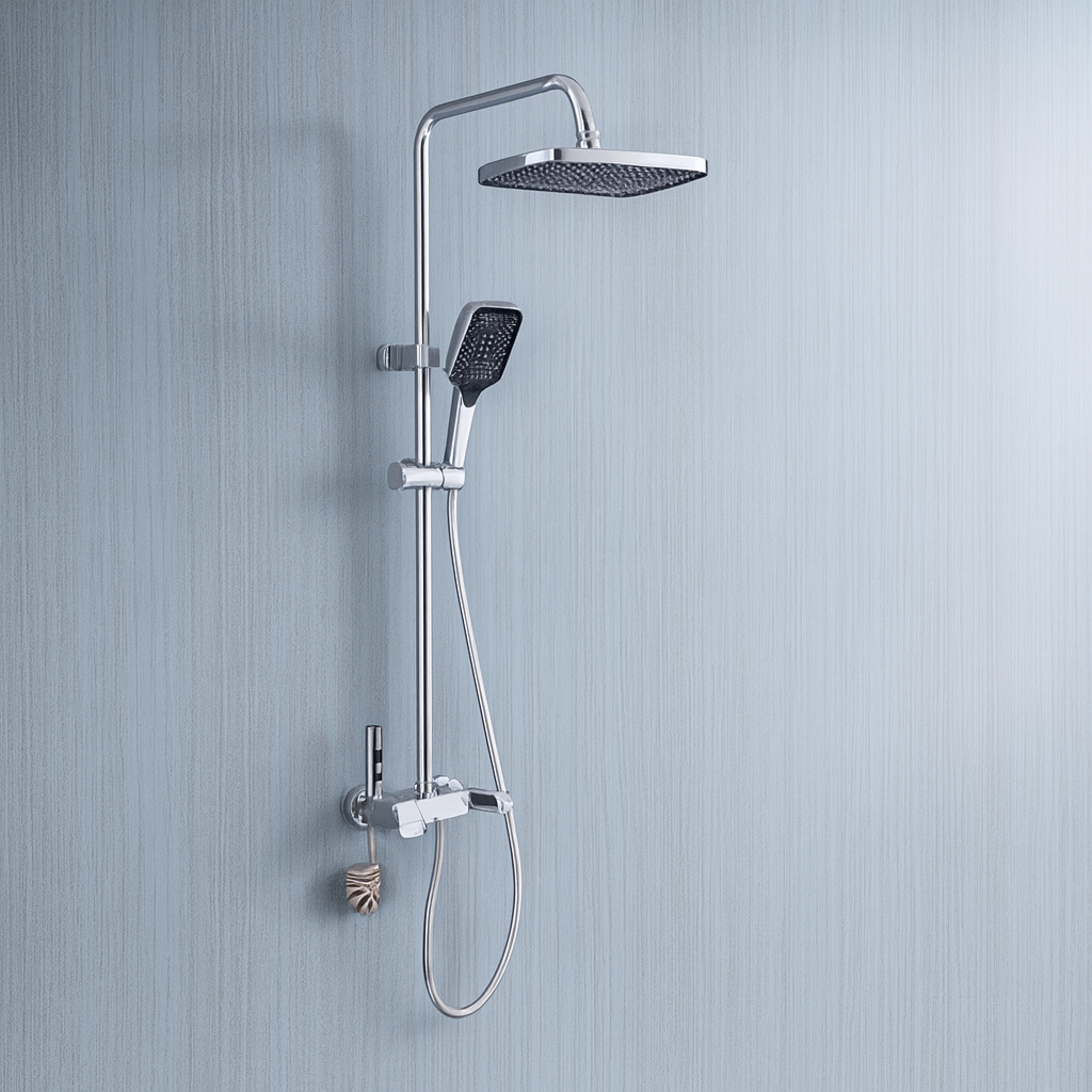 Coloana de Dus Premium Crom Cu Afisaj LCD Cap Tip Ploaie