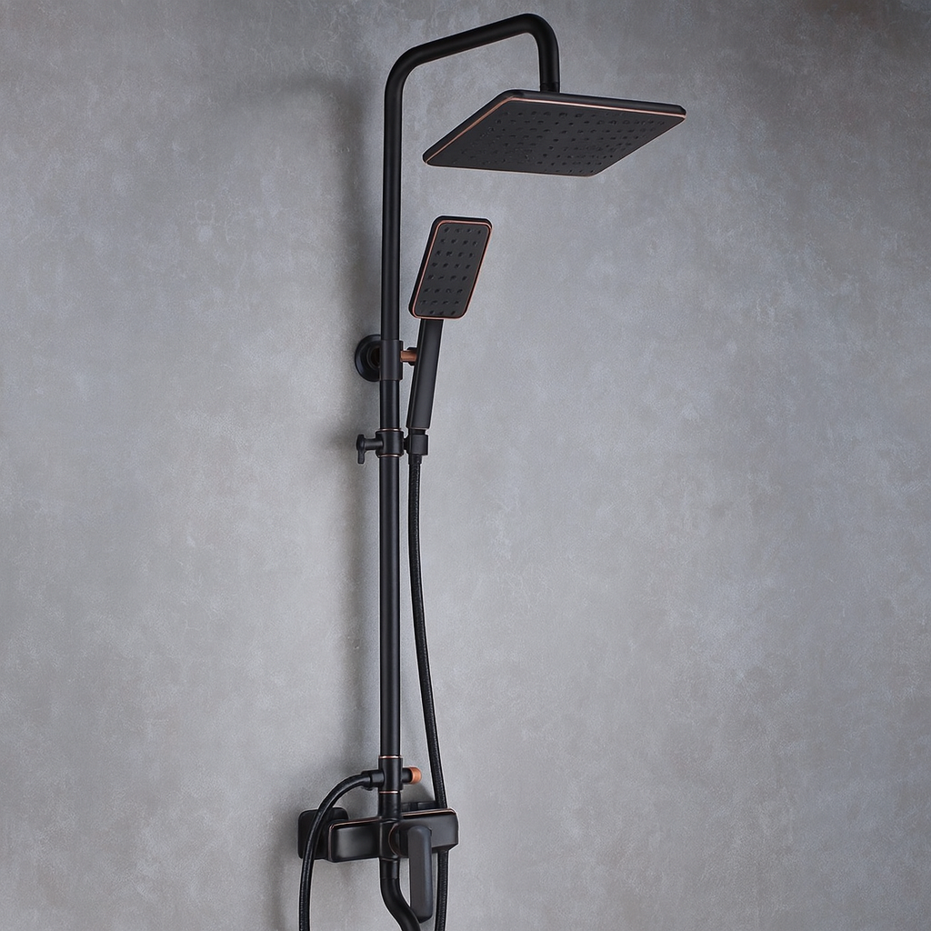 Coloana de Dus Negru Antichizat 3 Functii din Alama Sanitara