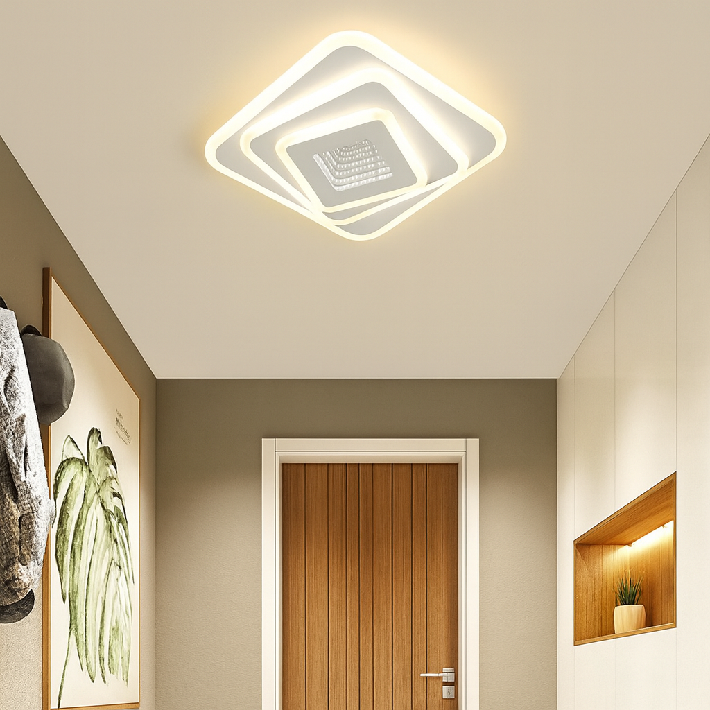 LUSTRA LED 40W GALAXY 3D SQUARE Echivalent 200W ALBA / 24CM / 3D OGLINDA Lighting Fixtures