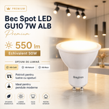 Bec Spot LED GU10 7W ALB Premium Echivalent 50W