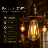 Bec LED E27 Vintage ST64 4W Fumuriu 2200K