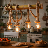 Lustra Retro Design Bamboo 4XE27