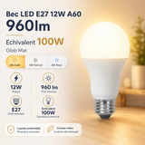 Bec LED E27 12W A60 960lm Echivalent 100W Glob Mat