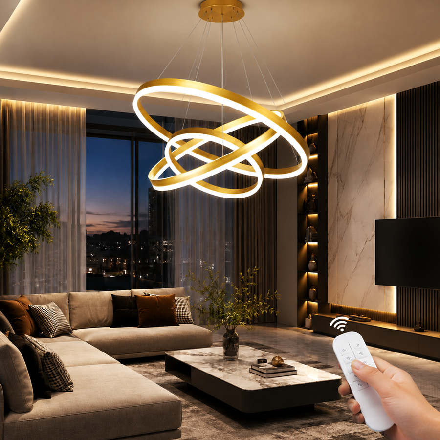 Lustra LED WONDERLAND Gold 3 Segmente Echivalent 600W Telecomanda
