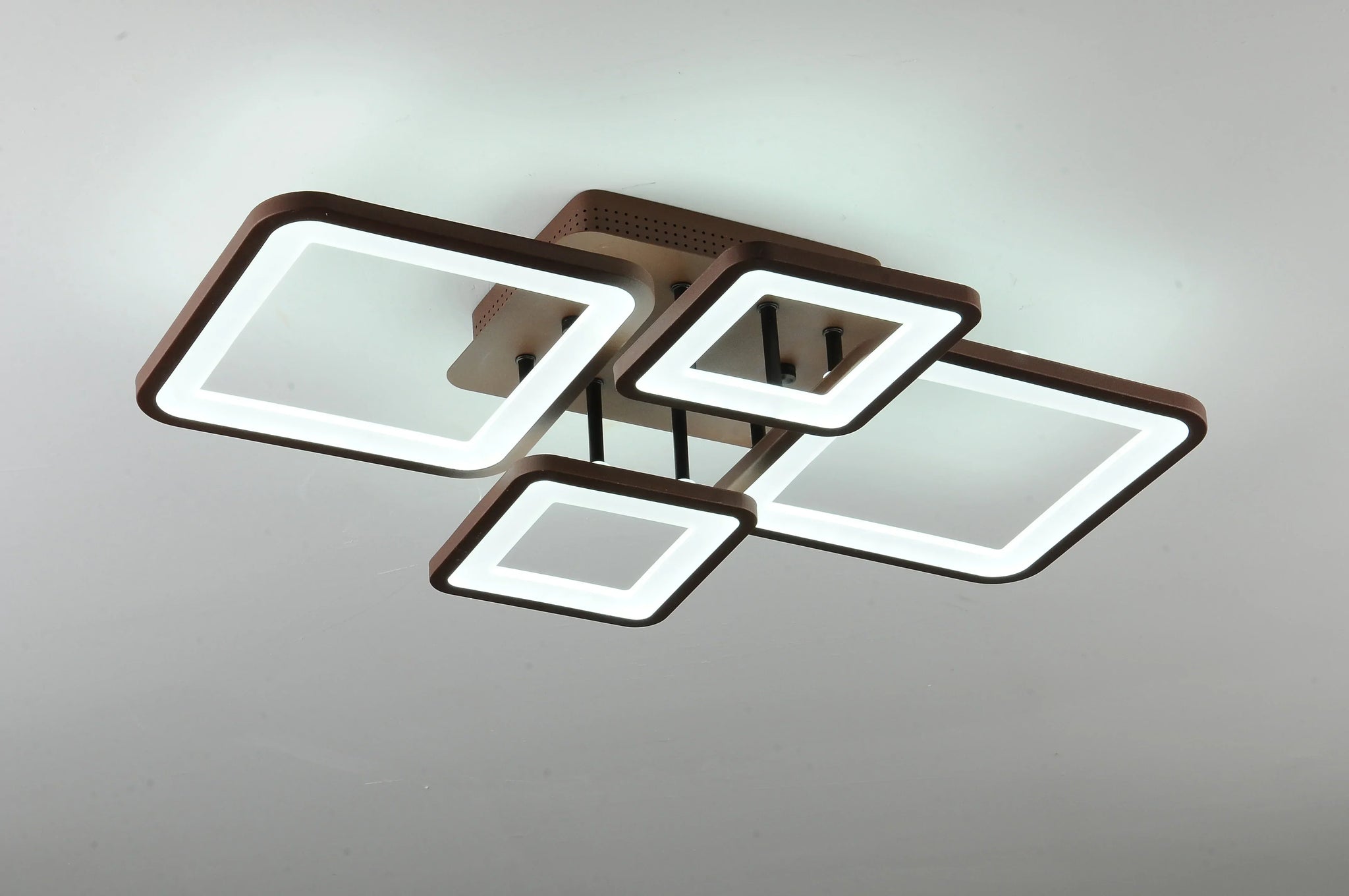 Lustra Led 128W 2 + 2 Square Brown Telecomanda Echivalent 500W Lighting Fixtures