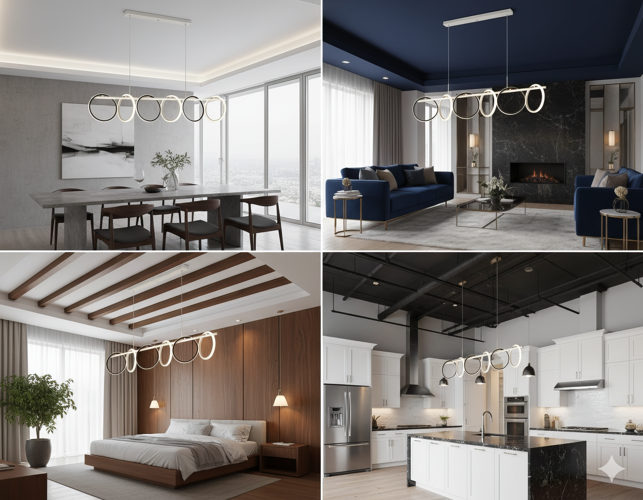 Lustra LED Suspendata Zefir Cu Telecomanda Alba ALBA / SUSPENDATE Lighting Fixtures