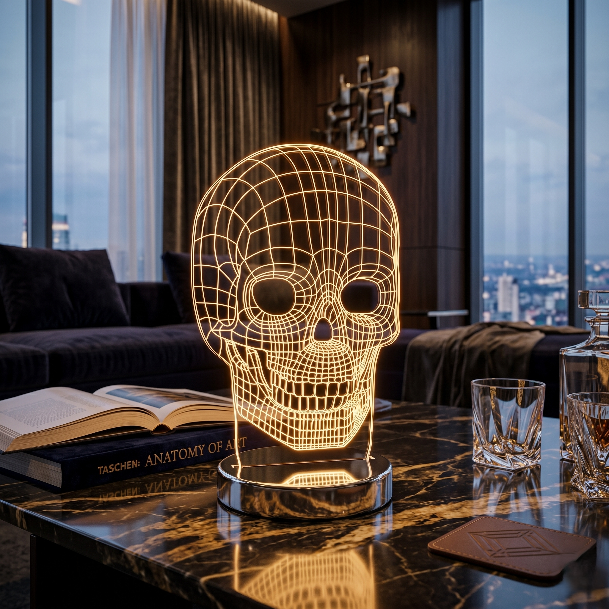 Veioza LED Decorativa Premium Chrome SKULL