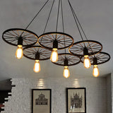 Lustra Vintage Wheels Black 6xE27
