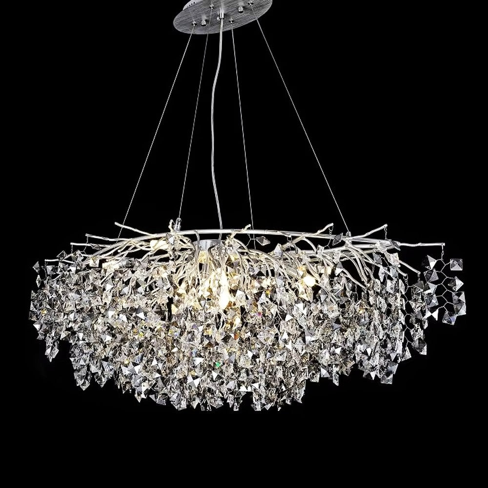 Candelabru Cristal LUXURY Silver SOFT 120x55cm ARGINTIE / 120X55CM / LUXURY Chandeliers Crystal