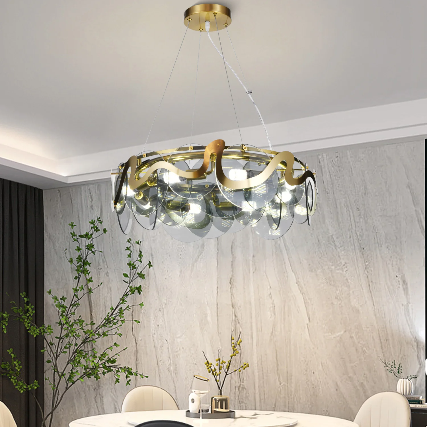 Candelabru HARA Gold 8xE14 Ø60CM Chandeliers Crystal