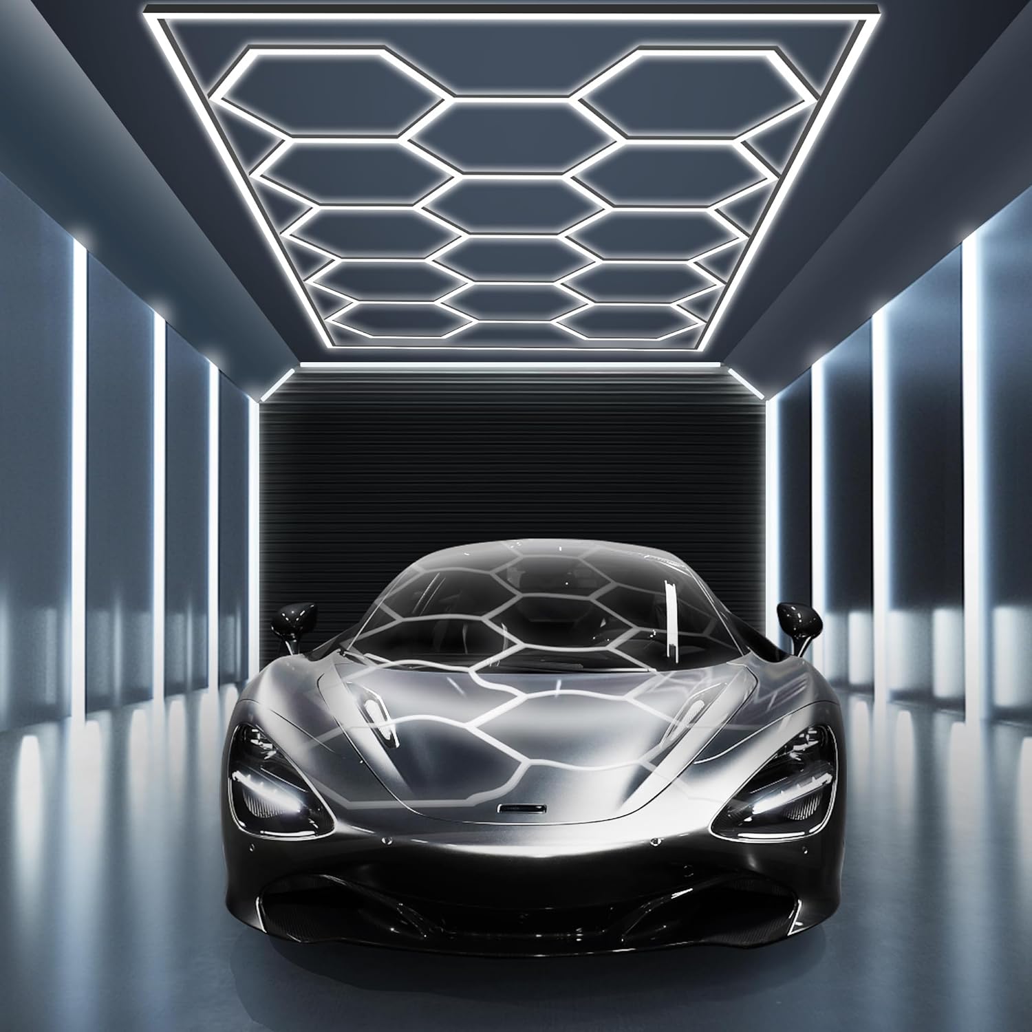 Honeycomb Led 14 Hexagoane Luminoase Cu Rama 672W 484 X 243 Cm Honeycomb Lights