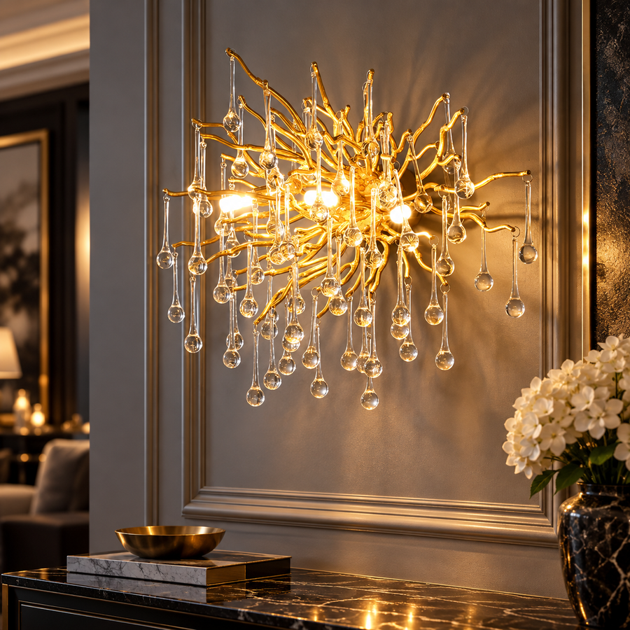 Aplica Perete Cristal Luxury Golden Tears