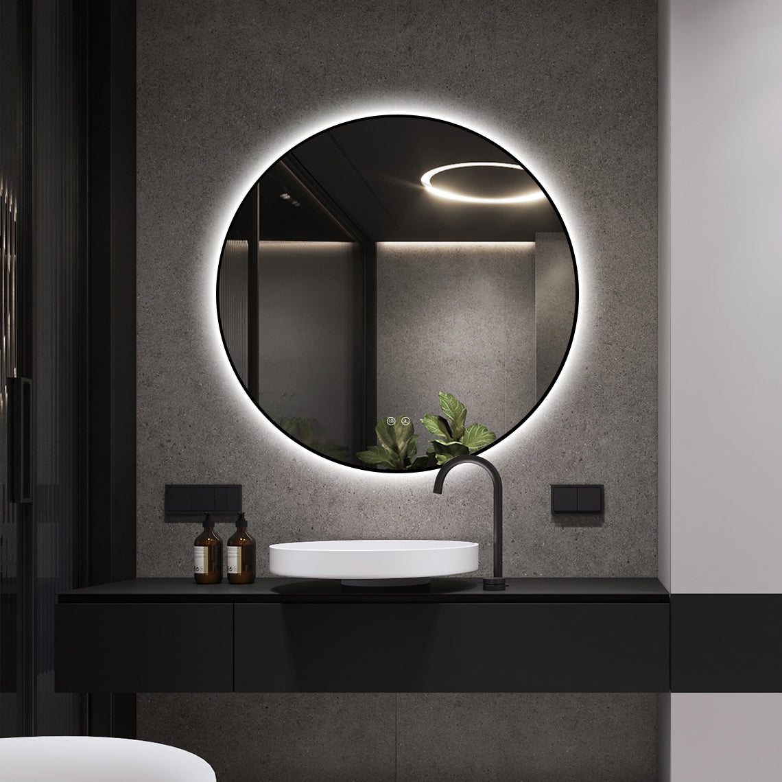 Oglinda LED Rotunda Ø80cm Functie Dezaburire si Touch LED MIRROR
