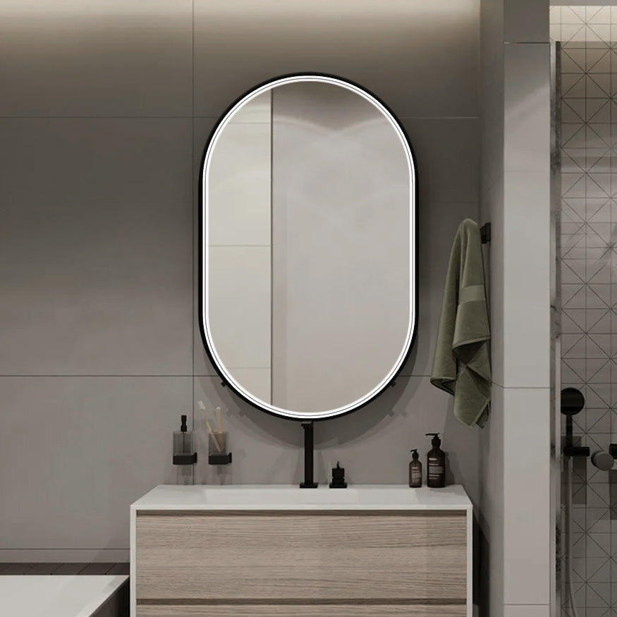 Oglinda LED Ovala Functie Dezaburire Touch si 3 Lumini 50x90cm LED MIRROR