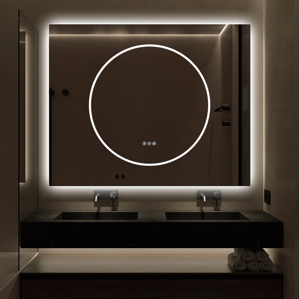 Oglinda LED Dreptunghiulara 100x80cm Functie Dezaburire si Touch LED MIRROR
