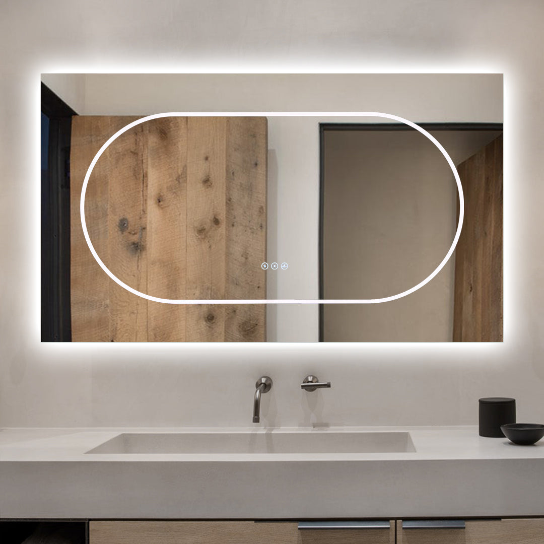 Oglinda LED Dreptunghiulara 120x70cm Functie Dezaburire si Touch LED MIRROR